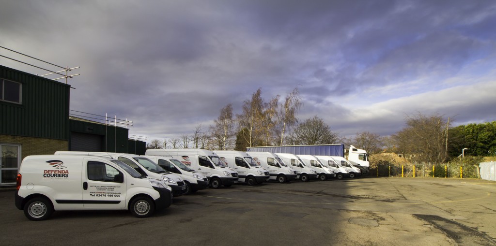 A selection of the vehicles available at Leamington Couriers